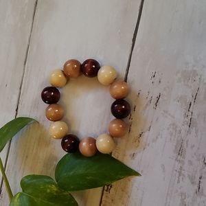Wooden Bead Elastic Bracelet